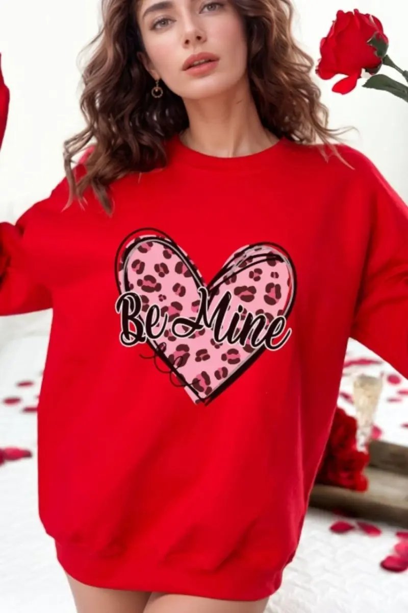 Valentine's Day BE MINE Heart Long Sleeve Sweatshirt - Love Salve